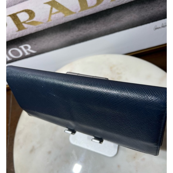 PRADA Unisex Wallet Long Saffiano Black 2MV836 Many Card Pockets - Picture 11 of 14